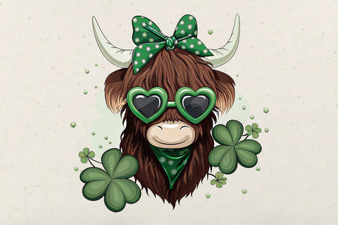 St Patrick's Day Highland Cow PNG SVG Angelina750 