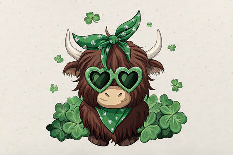 St Patrick's Day Highland Cow PNG SVG Angelina750 