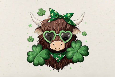 St Patrick's Day Highland Cow PNG SVG Angelina750 