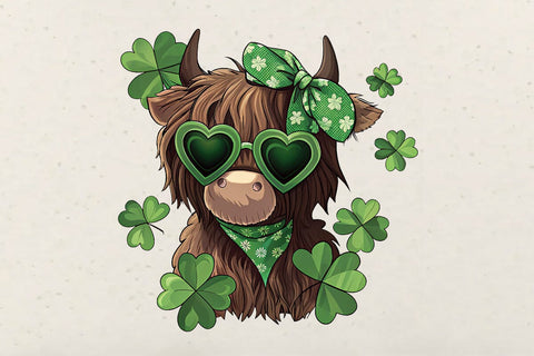 St Patrick's Day Highland Cow PNG SVG Angelina750 
