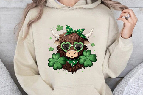 St Patrick's Day Highland Cow PNG SVG Angelina750 