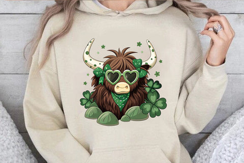 St Patrick's Day Highland Cow PNG SVG Angelina750 