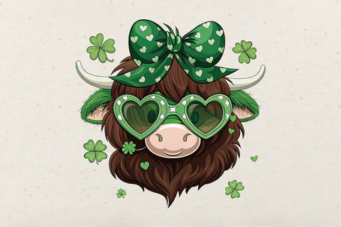 St Patrick's Day Highland Cow PNG SVG Angelina750 