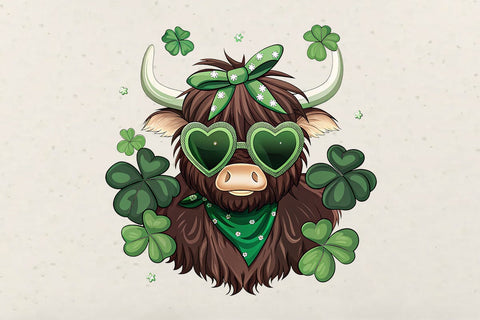 St Patrick's Day Highland Cow PNG SVG Angelina750 