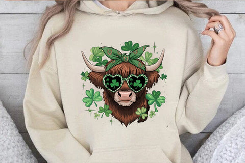 St Patrick's Day Highland Cow PNG SVG Angelina750 