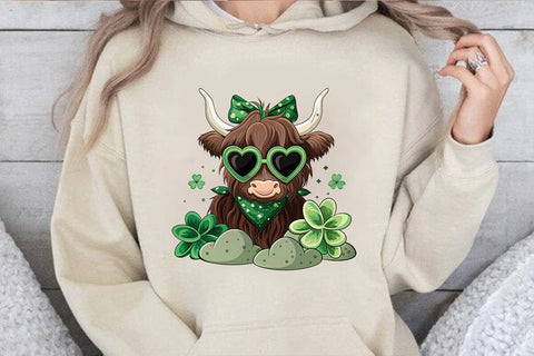 St Patrick's Day Highland Cow PNG SVG Angelina750 