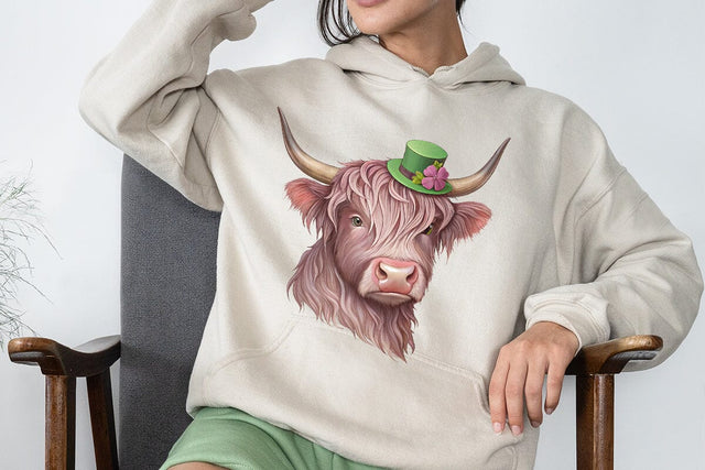 St. Patrick's Day Highland Cow Sublimation PNG SVG Angelina750 