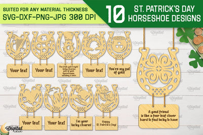 St. Patrick's Day Horseshoe SVG Bundle. Horseshoe Laser Cut SVG Evgenyia Guschina 