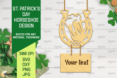 St. Patrick's Day Horseshoe SVG. Horseshoe Laser Cut SVG Evgenyia Guschina 
