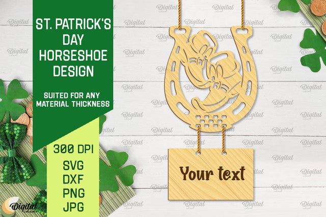 St. Patrick's Day Horseshoe SVG. Horseshoe Laser Cut SVG Evgenyia Guschina 