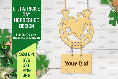 St. Patrick's Day Horseshoe SVG. Horseshoe Laser Cut SVG Evgenyia Guschina 