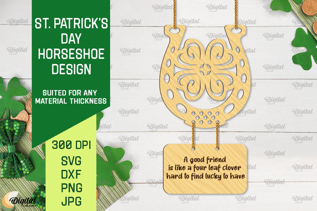 St. Patrick's Day Horseshoe SVG. Horseshoe Laser Cut SVG Evgenyia Guschina 
