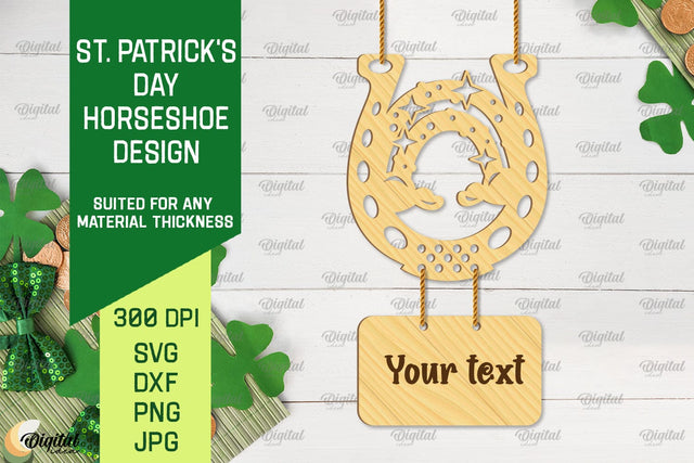 St. Patrick's Day Horseshoe SVG. Horseshoe Laser Cut SVG Evgenyia Guschina 