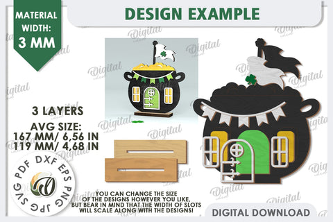 St. Patrick's Day House Laser Cut. Layered House SVG SVG Evgenyia Guschina 
