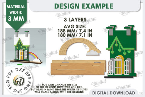 St. Patrick's Day House Laser Cut. Layered House SVG SVG Evgenyia Guschina 