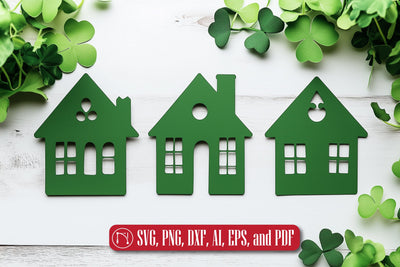St. Patrick's Day Houses PaperCut SVG Cut File SVG MD JOYNAL ABDIN 