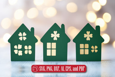 St. Patrick's Day Houses PaperCut SVG Cut File SVG MD JOYNAL ABDIN 