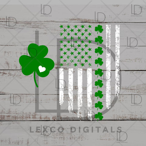 St. Patrick's Day Irish American Distressed Flag SVG/PNG Instant Download Sublimation Images Hoodies Crew Neck Tshirt Car Decal Tumbler Team Shirts SVG Lexco Digitals 