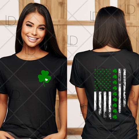 St. Patrick's Day Irish American Distressed Flag SVG/PNG Instant Download Sublimation Images Hoodies Crew Neck Tshirt Car Decal Tumbler Team Shirts SVG Lexco Digitals 