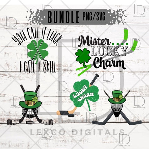 St. Patrick's Day Irish Bundle Hockey SVG/PNG Instant Download Sublimation Images Hoodies Crew Neck Tshirt Car Decal Tumbler Team Shirts SVG Lexco Digitals 