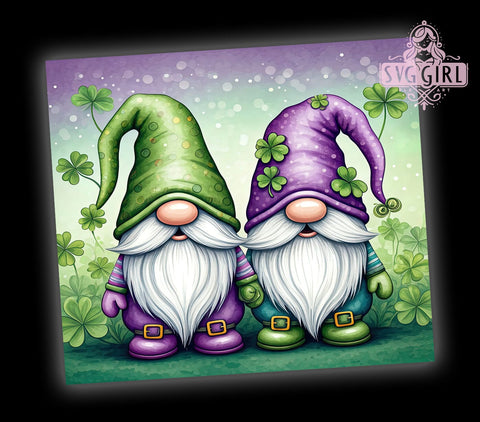 St. Patrick's Day Irish Gnome Shamrock Tumbler Wrap, Irish Gnome Drinkware, 20oz Tumbler Wrap, Sublimation Mug, Shamrock Decor, Holiday Gift, Cute Gnome Mug Sublimation SvggirlplusArt 