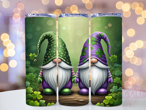 St. Patrick's Day Irish Gnome Shamrock Tumbler Wrap, Irish Gnome Drinkware, 20oz Tumbler Wrap, Sublimation Mug, Shamrock Decor, Holiday Gift, Cute Gnome Mug Sublimation SvggirlplusArt 