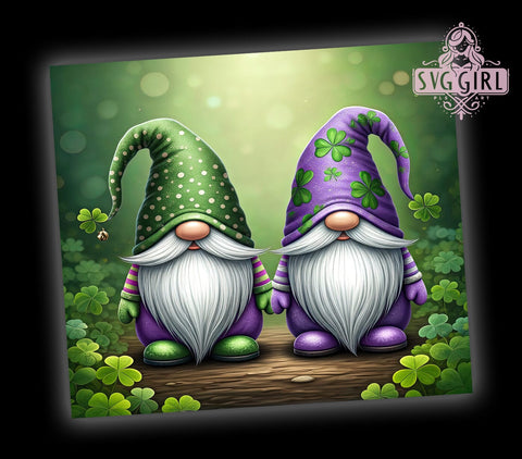 St. Patrick's Day Irish Gnome Shamrock Tumbler Wrap, Irish Gnome Drinkware, 20oz Tumbler Wrap, Sublimation Mug, Shamrock Decor, Holiday Gift, Cute Gnome Mug Sublimation SvggirlplusArt 