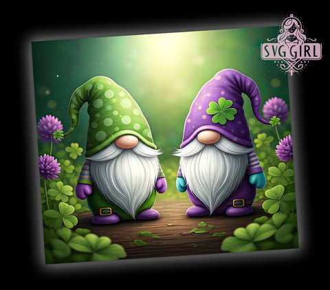 St. Patrick's Day Irish Gnome Shamrock Tumbler Wrap, Irish Gnome Drinkware, 20oz Tumbler Wrap, Sublimation Mug, Shamrock Decor, Holiday Gift, Cute Gnome Mug Sublimation SvggirlplusArt 