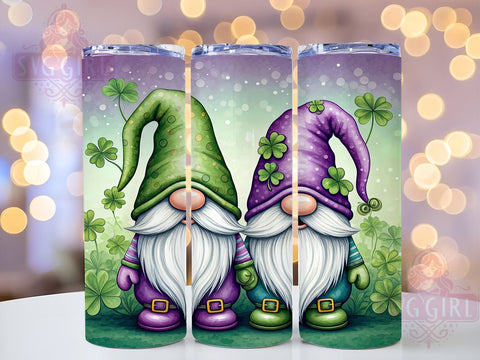 St. Patrick's Day Irish Gnome Shamrock Tumbler Wrap, Irish Gnome Drinkware, 20oz Tumbler Wrap, Sublimation Mug, Shamrock Decor, Holiday Gift, Cute Gnome Mug Sublimation SvggirlplusArt 