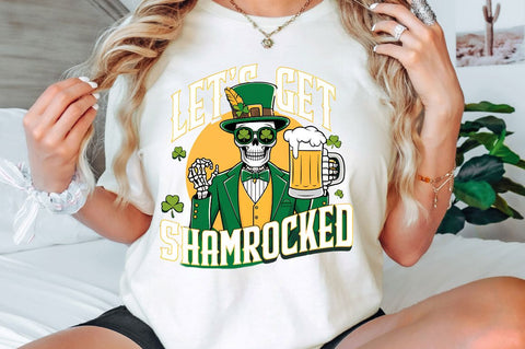 St. Patrick's Day Irish Skeleton Beer Sublimation Design Sublimation Regulrcrative 