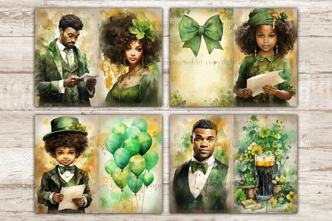 St. Patrick's Day Junk Journal Kit | Clover Digital Art SVG GlamArtZhanna 