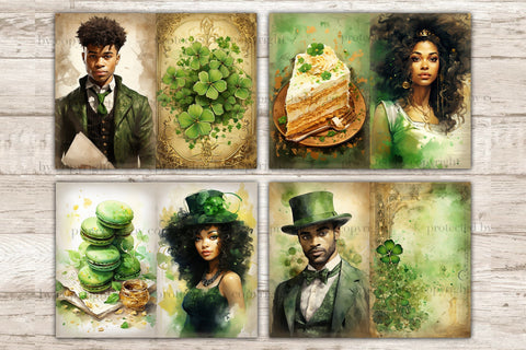 St. Patrick's Day Junk Journal Kit | Clover Digital Art SVG GlamArtZhanna 