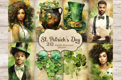 St. Patrick's Day Junk Journal Kit | Clover Digital Art SVG GlamArtZhanna 
