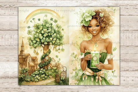 St. Patricks Day Junk Journal Kit | Scrapbooking Ephemera SVG GlamArtZhanna 