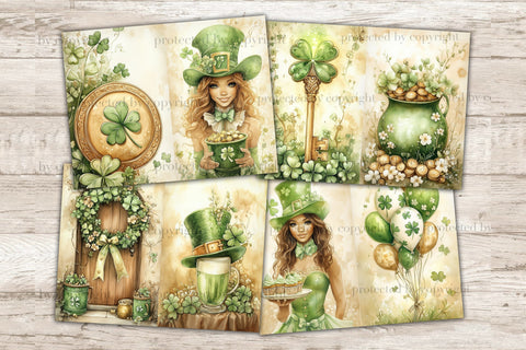 St. Patricks Day Junk Journal Kit | Scrapbooking Ephemera SVG GlamArtZhanna 