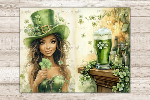 St. Patricks Day Junk Journal Kit | Scrapbooking Ephemera SVG GlamArtZhanna 