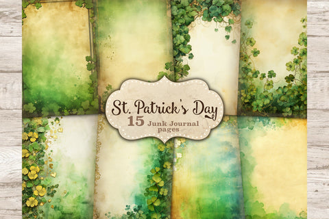 St. Patrick's Day Junk Journal Pages | Blank Scrapbook Paper SVG GlamArtZhanna 