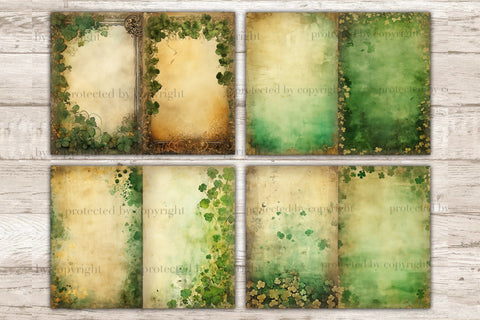 St. Patrick's Day Junk Journal Pages | Blank Scrapbook Paper SVG GlamArtZhanna 