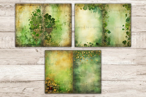 St. Patrick's Day Junk Journal Pages | Blank Scrapbook Paper SVG GlamArtZhanna 