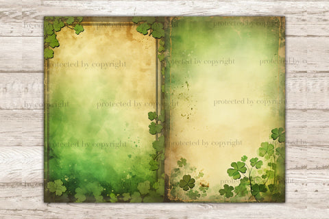 St. Patrick's Day Junk Journal Pages | Blank Scrapbook Paper SVG GlamArtZhanna 