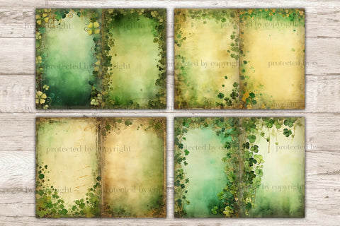 St. Patrick's Day Junk Journal Pages | Blank Scrapbook Paper SVG GlamArtZhanna 