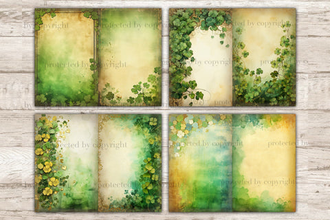St. Patrick's Day Junk Journal Pages | Blank Scrapbook Paper SVG GlamArtZhanna 