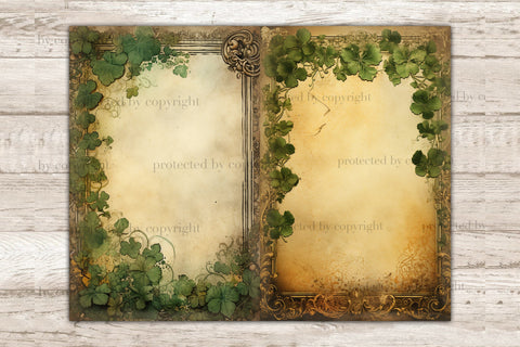 St. Patrick's Day Junk Journal Pages | Blank Scrapbook Paper SVG GlamArtZhanna 