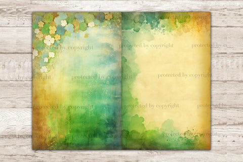 St. Patrick's Day Junk Journal Pages | Blank Scrapbook Paper SVG GlamArtZhanna 