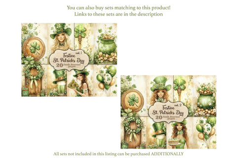 St. Patricks Day Junk Journal Pages | Shamrock Printable SVG GlamArtZhanna 