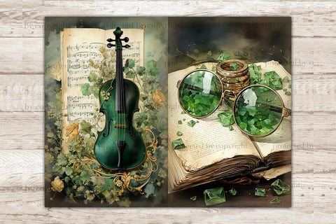 St Patricks Day Junk Journal Pages | Victorian Ephemera SVG GlamArtZhanna 