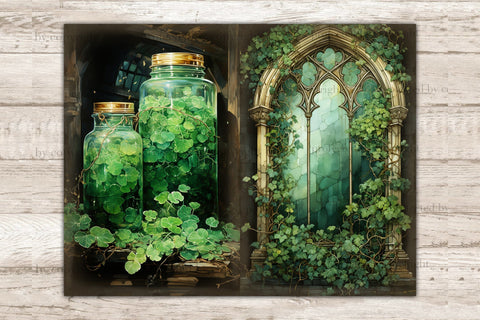 St Patricks Day Junk Journal Pages | Victorian Ephemera SVG GlamArtZhanna 