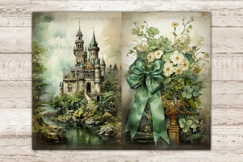 St Patricks Day Junk Journal Pages | Victorian Ephemera SVG GlamArtZhanna 