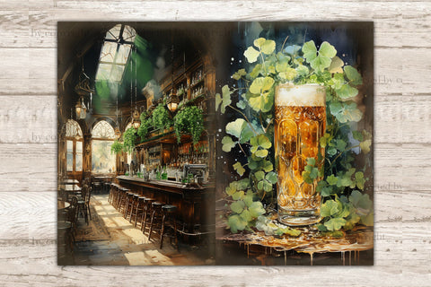 St Patricks Day Junk Journal Pages | Victorian Ephemera SVG GlamArtZhanna 