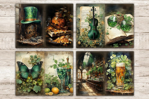 St Patricks Day Junk Journal Pages | Victorian Ephemera SVG GlamArtZhanna 